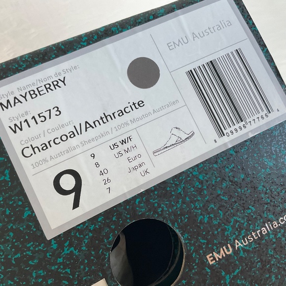 EMU Australia Mayberry Natural Sheepskin Slipper in Charcoal Sz 9 (fits … - Picture 11 of 16